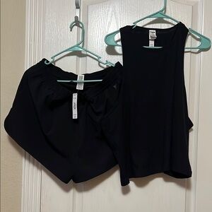 PINK Victoria's Secret Black Athletic Shorts and tank top SZ XXL/XL